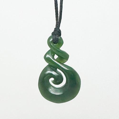 Genuine NZ Greenstone 4cm Twist Koru Necklace - Image 3