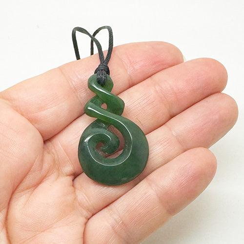 Genuine NZ Greenstone 4cm Twist Koru Necklace - Image 4