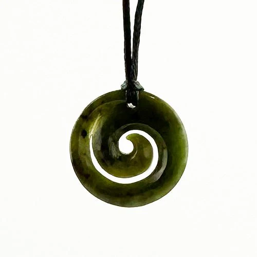 Genuine NZ Greenstone Closed Koru Necklace - Pounamu from Hokitika