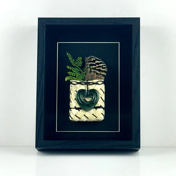 Genuine NZ Greenstone Heart Necklace Wall Art