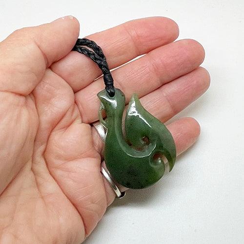 Genuine NZ Greenstone Hook and Koru Necklace - Image 2