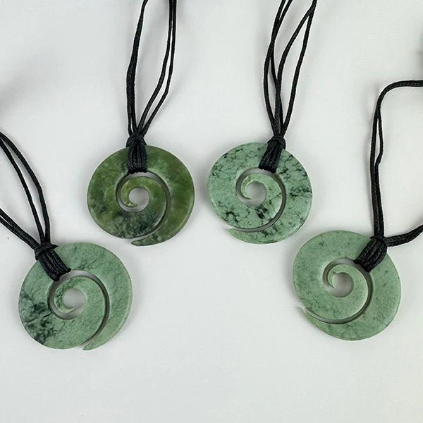 Genuine NZ Greenstone Open Koru Necklace ā Maori Pounamu Pendant - Image 3