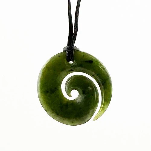 Genuine NZ Greenstone Open Koru Necklace - MÄori Symbol of Peace