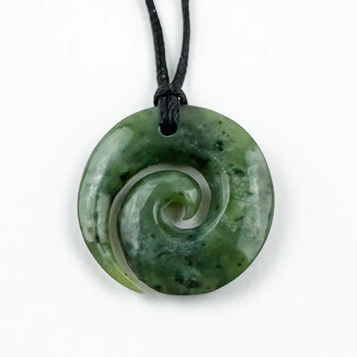 Genuine NZ Greenstone Open Koru Necklace - MÄori Symbol of Peace - Image 2