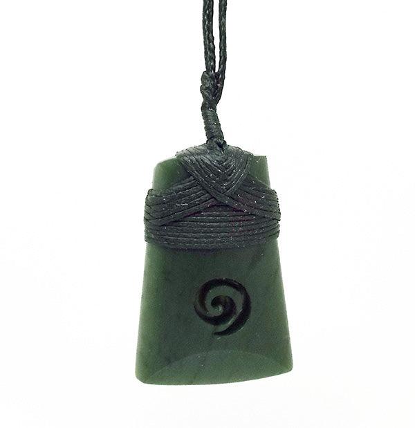 Genuine NZ Greenstone Toki with Koru Necklace - Image 3