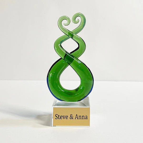 15cm Glass Māori Twist and Koru Ornament or Trophy - Image 5