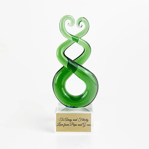 15cm Glass Māori Twist and Koru Ornament or Trophy - Image 6