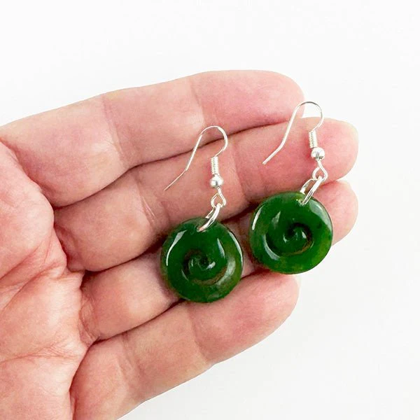 Greenstone Koru Earrings - Image 3