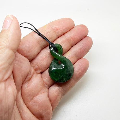 Genuine NZ Greenstone Pikorua Love Twist Necklace - Image 2