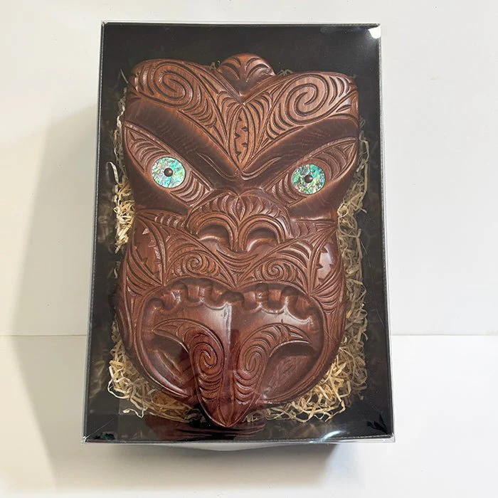 Heavily Carved Extra Large Maori Wheku Mask - Image 2