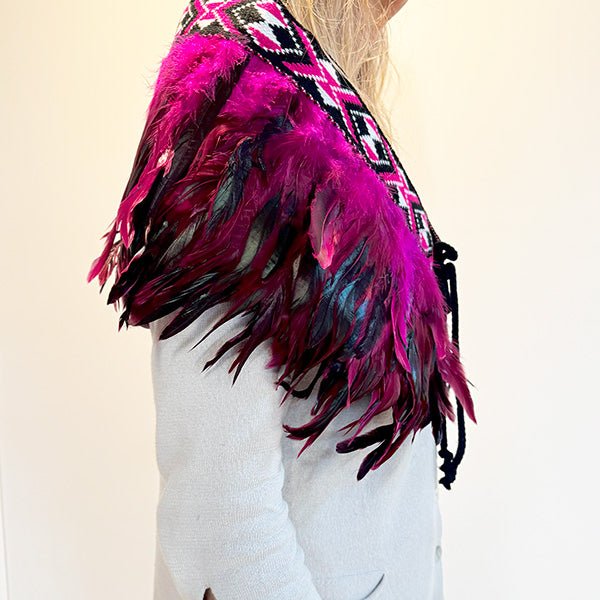 Hot Pink and Cerise Short Maori Korowai - Image 3