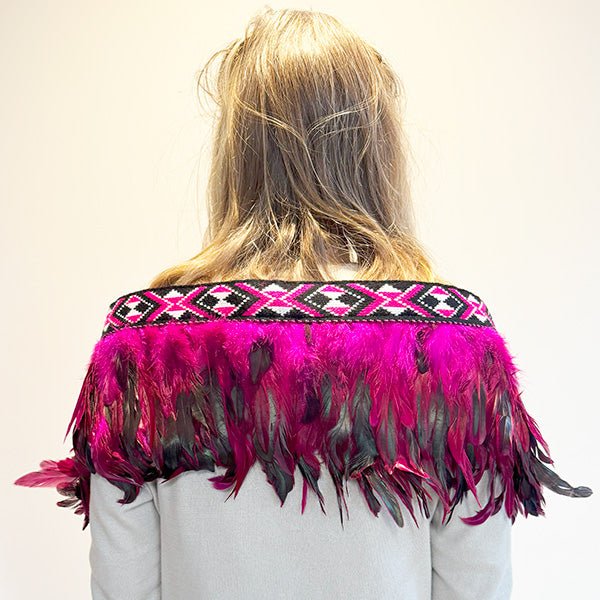 Hot Pink and Cerise Short Maori Korowai - Image 4