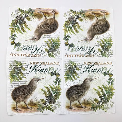NZ Kiwi Bird Serviettes Napkins - Image 3
