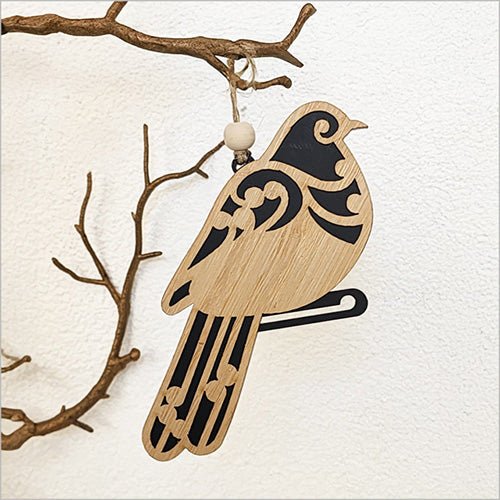 Koru Kereru NZ Wood Pigeon Christmas Ornament - Image 2