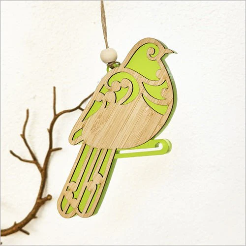 Koru Kereru NZ Wood Pigeon Christmas Ornament - Image 3