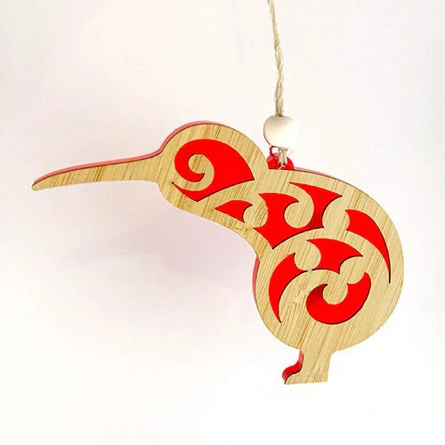 Koru Kiwi Bird NZ Made Christmas Ornament - Image 2