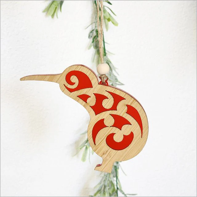 Koru Kiwi Bird NZ Made Christmas Ornament - Image 3