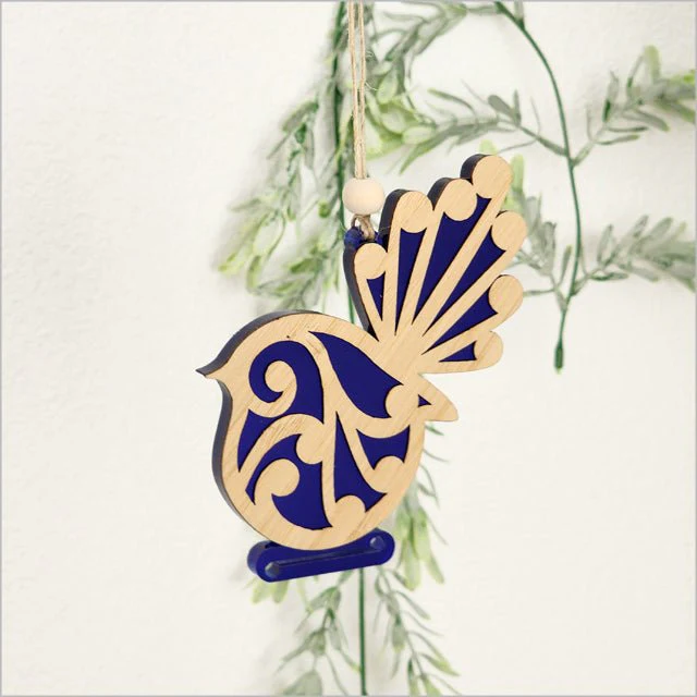 Koru NZ Fantail Bird Christmas Ornament - Image 10