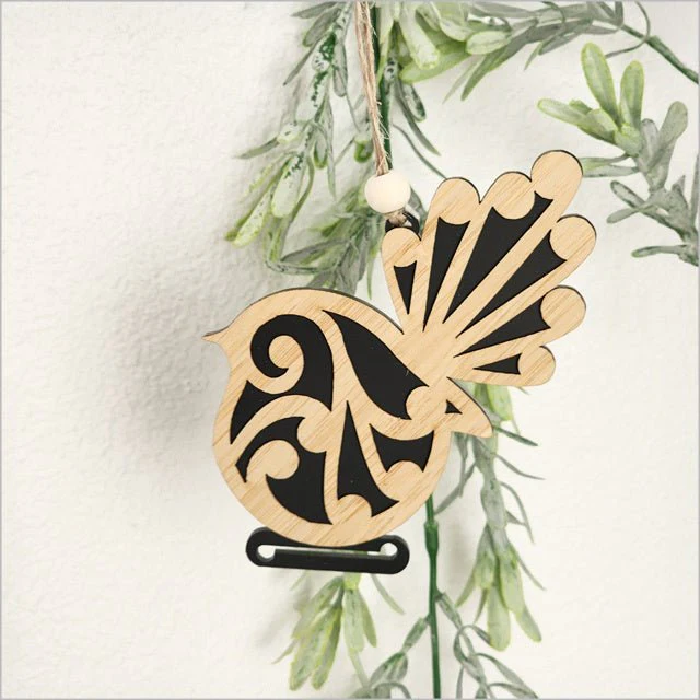 Koru NZ Fantail Bird Christmas Ornament - Image 13
