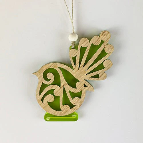 Koru NZ Fantail Bird Christmas Ornament - Image 8