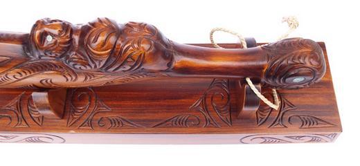 Large 46cm Carved Maori Wahaika on Stand - Image 2