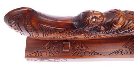 Large 46cm Carved Maori Wahaika on Stand - Image 3