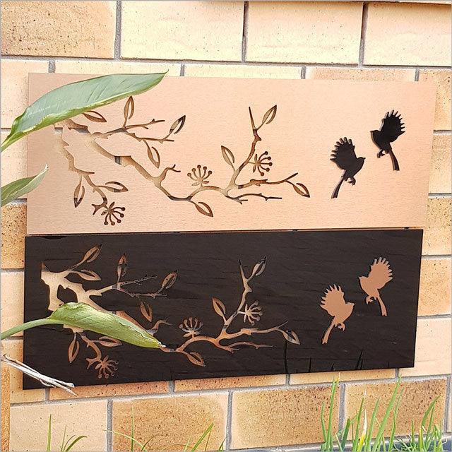 Large NZ Fantail and Pohutukawa Wall Panel - Image 2