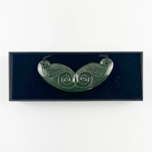 Large 12.5cm Genuine NZ Greenstone Koru Breastplate Necklace - Image 3