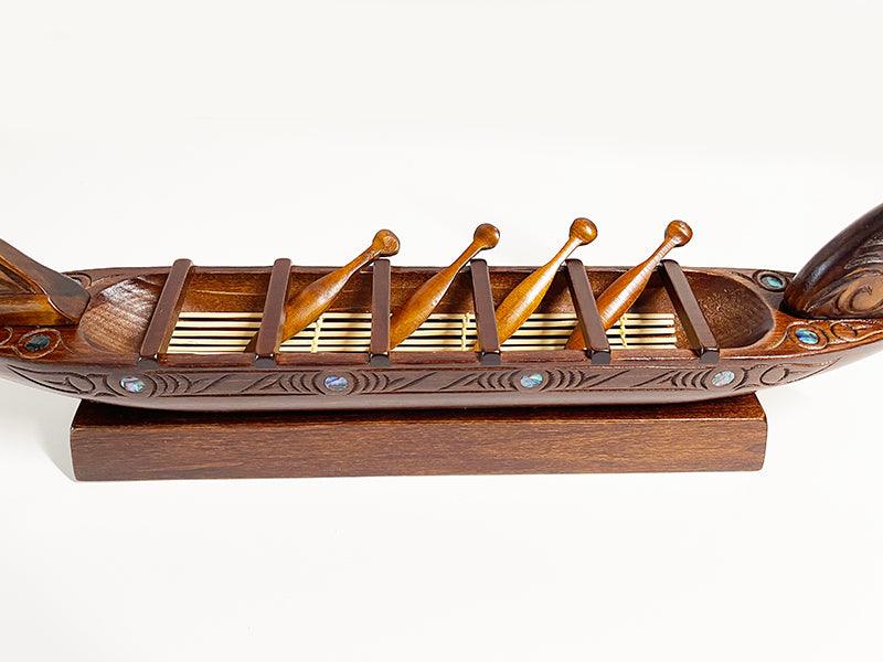 Large Maori War Canoe with Paddles - Image 3