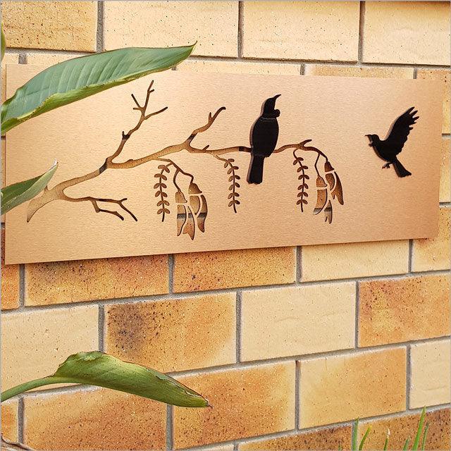 Large Tui on Kowhai Wall Panel - Image 2