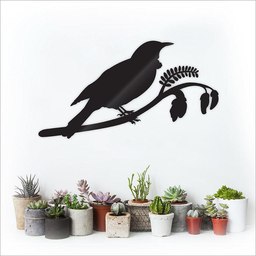 Large Tui Bird on Kowhai Flower Mirror or Panel - Image 2