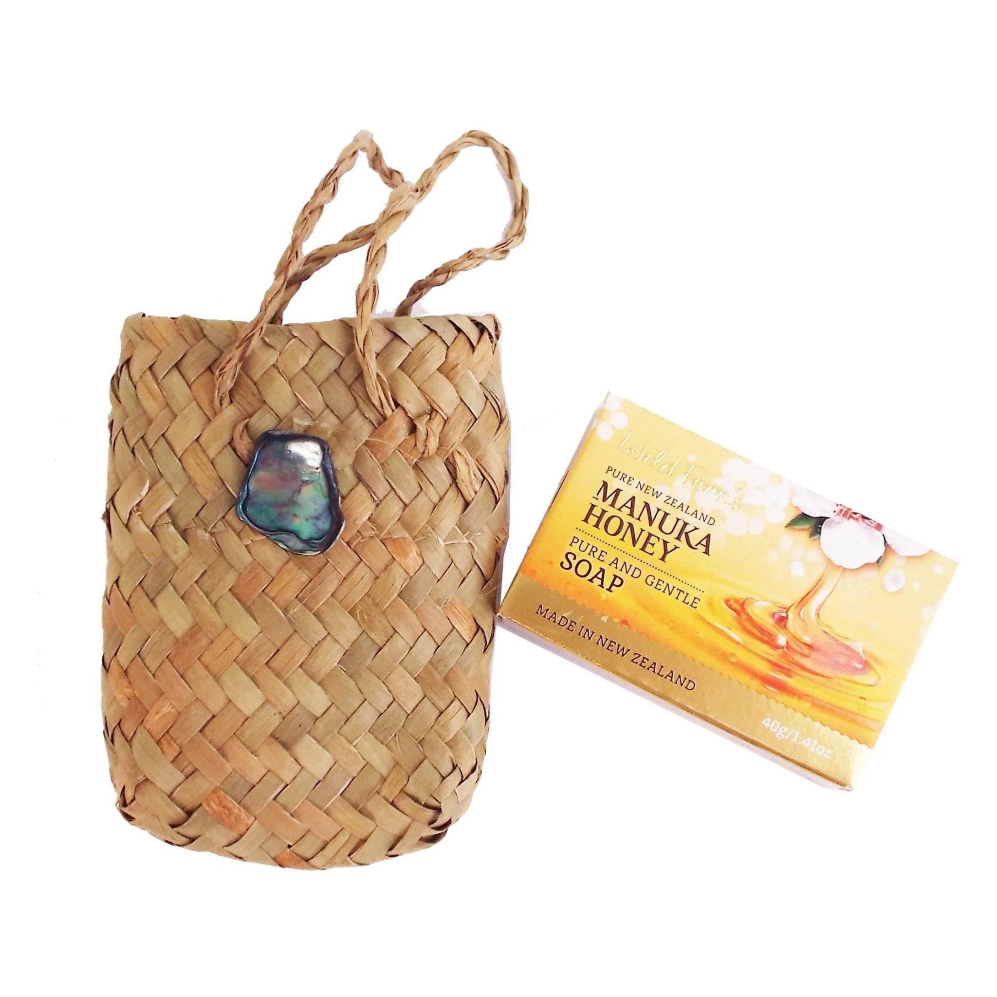 Manuka Honey Guest Soap in Paua Kete Bag Gift Set - Image 4