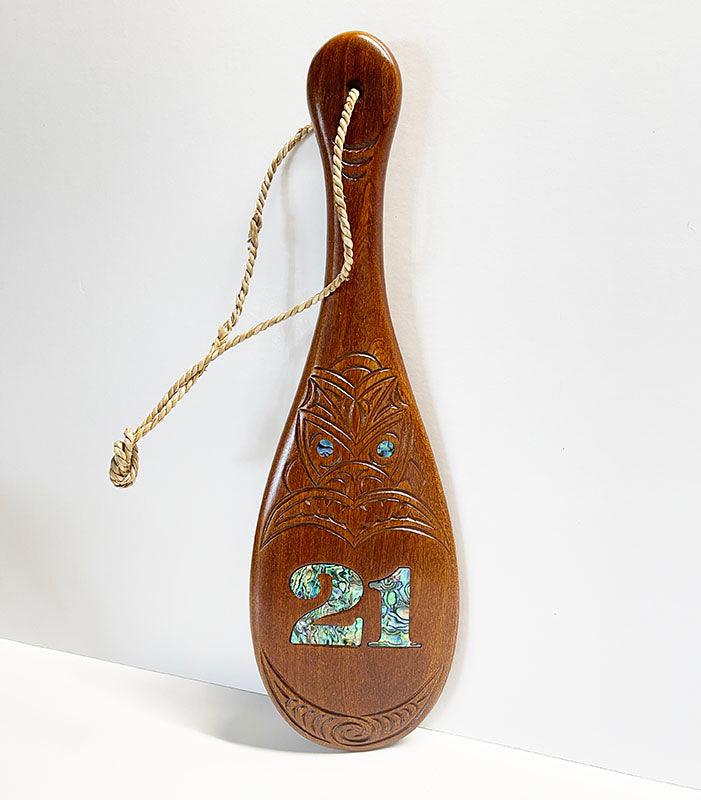 Maori 21st Birthday Patu Inlaid With Paua Shell