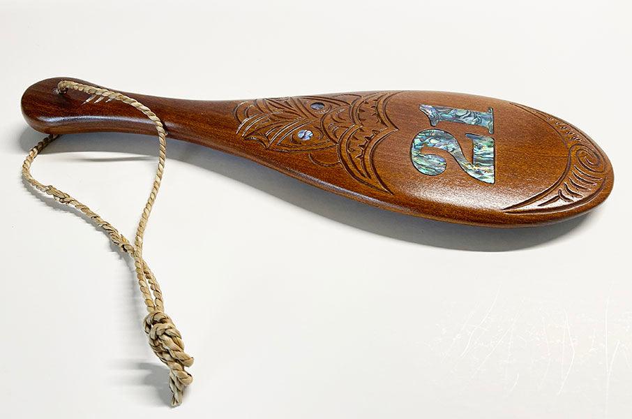 Maori 21st Birthday Patu Inlaid With Paua Shell - Image 2