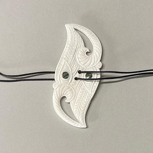 Maori Bone Manaia Porotiti Wind Instrument Necklace - Image 2
