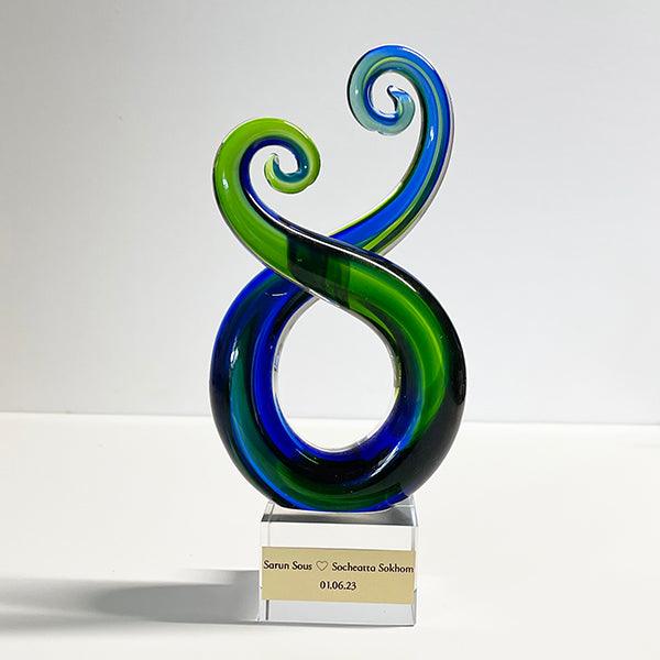 Maori Glass Twist Koru Trophy or Ornament - 3 Sizes - Image 4