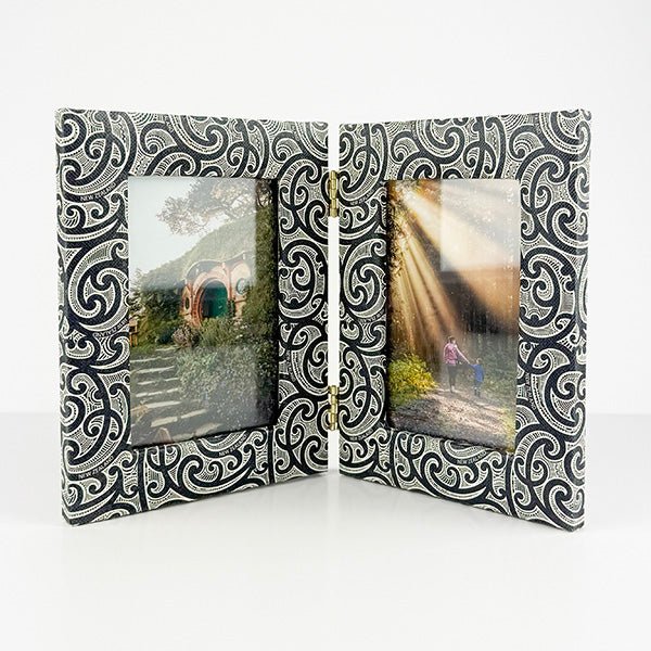Maori Kowhaiwhai Design Double Photo Frame