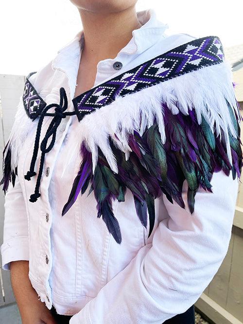 Maori Purple and White Short Korowai