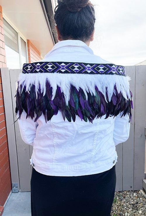 Maori Purple and White Short Korowai - Image 2