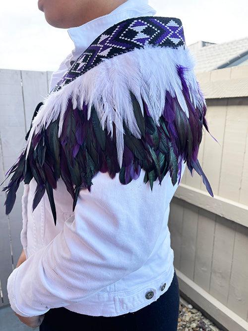 Maori Purple and White Short Korowai - Image 3
