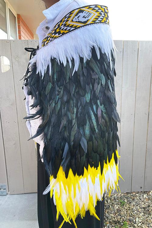 Maori Taranaki Gold and Black Korowai Cape - Image 2