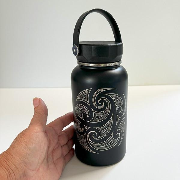 Maori Tattoo Design Insulated Drink Bottle with Handle - Image 2