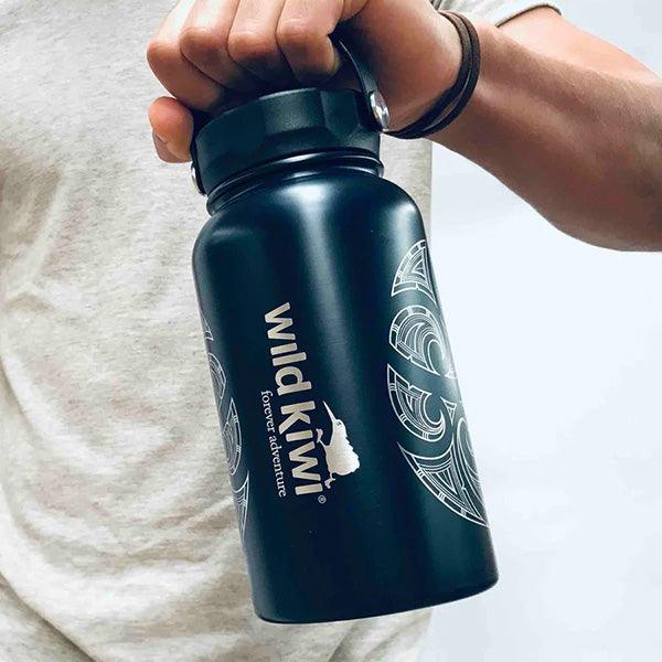 Maori Tattoo Design Insulated Drink Bottle with Handle - Image 3
