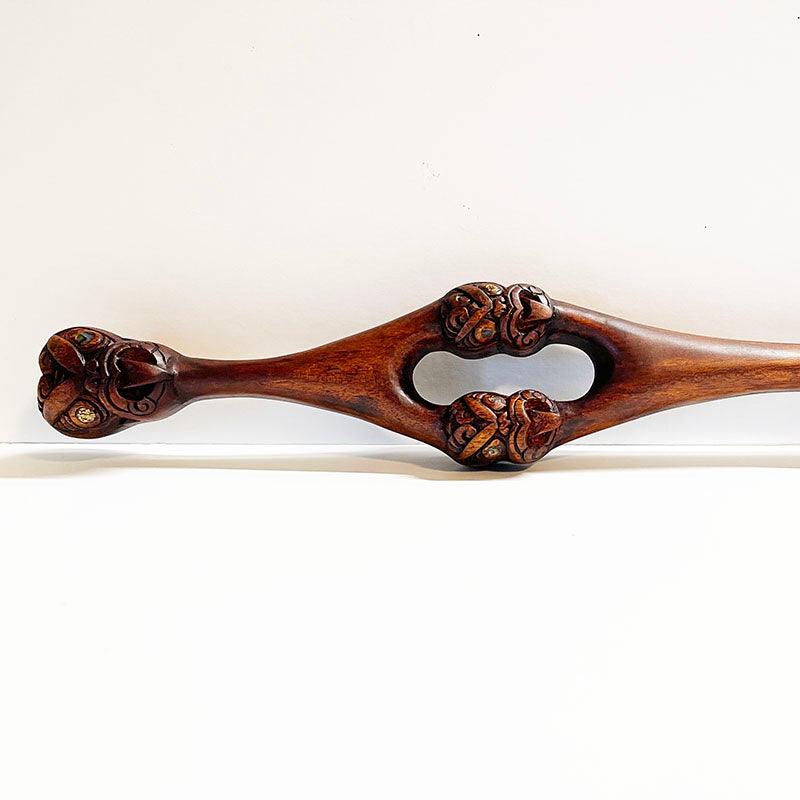 Maori Waka Hoe Paddle - Stand Optional or Wall Hung - Image 4