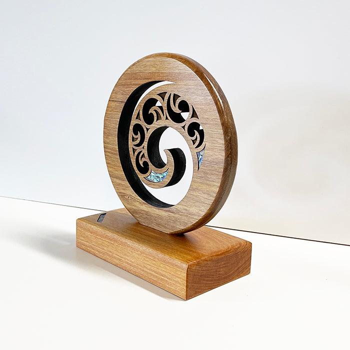 Maori Wood Carving Koru Design Trophy - Image 2