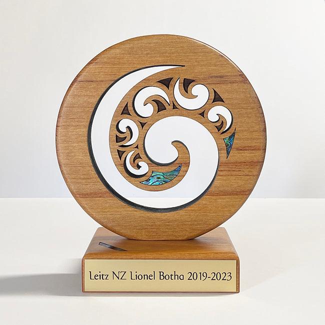 Maori Wood Carving Koru Design Trophy - Image 3