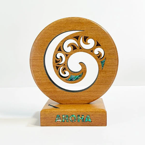 Maori Wood Carving Koru Design Trophy - Image 5