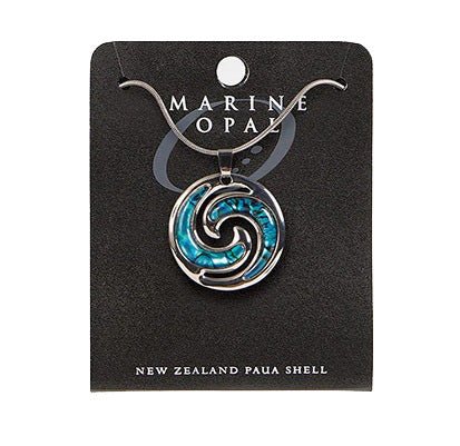 Marine Opal Double Koru Paua Necklace