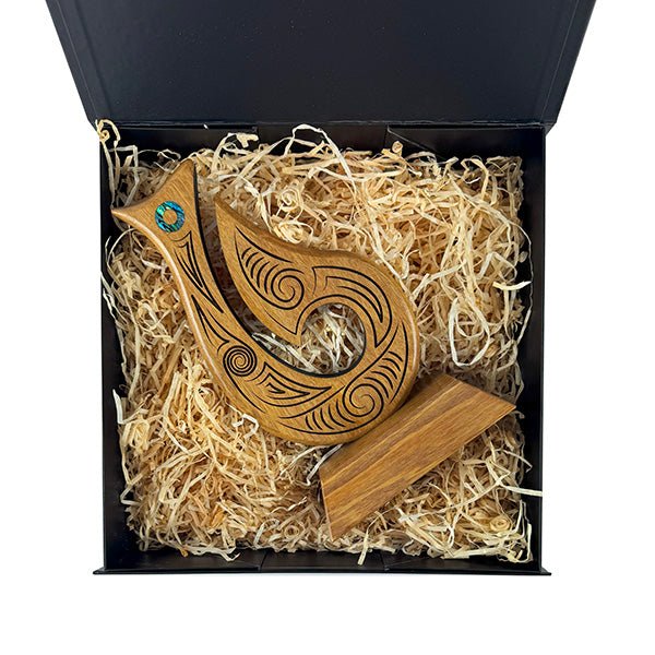Matau Fish Hook Maori Wood Carving Pacific Rimu Trophy - Image 3