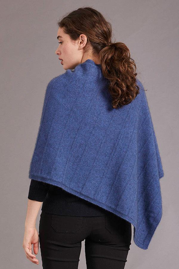 Merino Possum Silk Asymmetric Poncho - Image 3